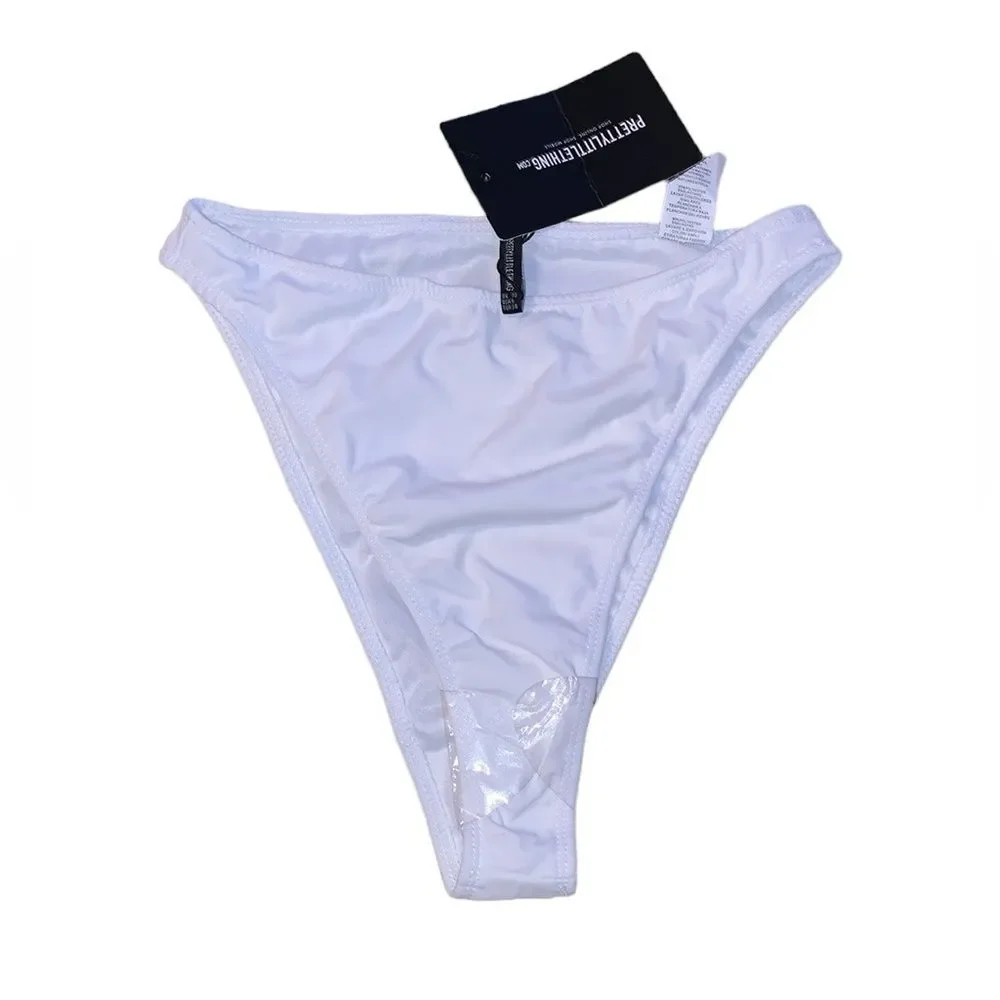White Bikini Bottoms Size 6